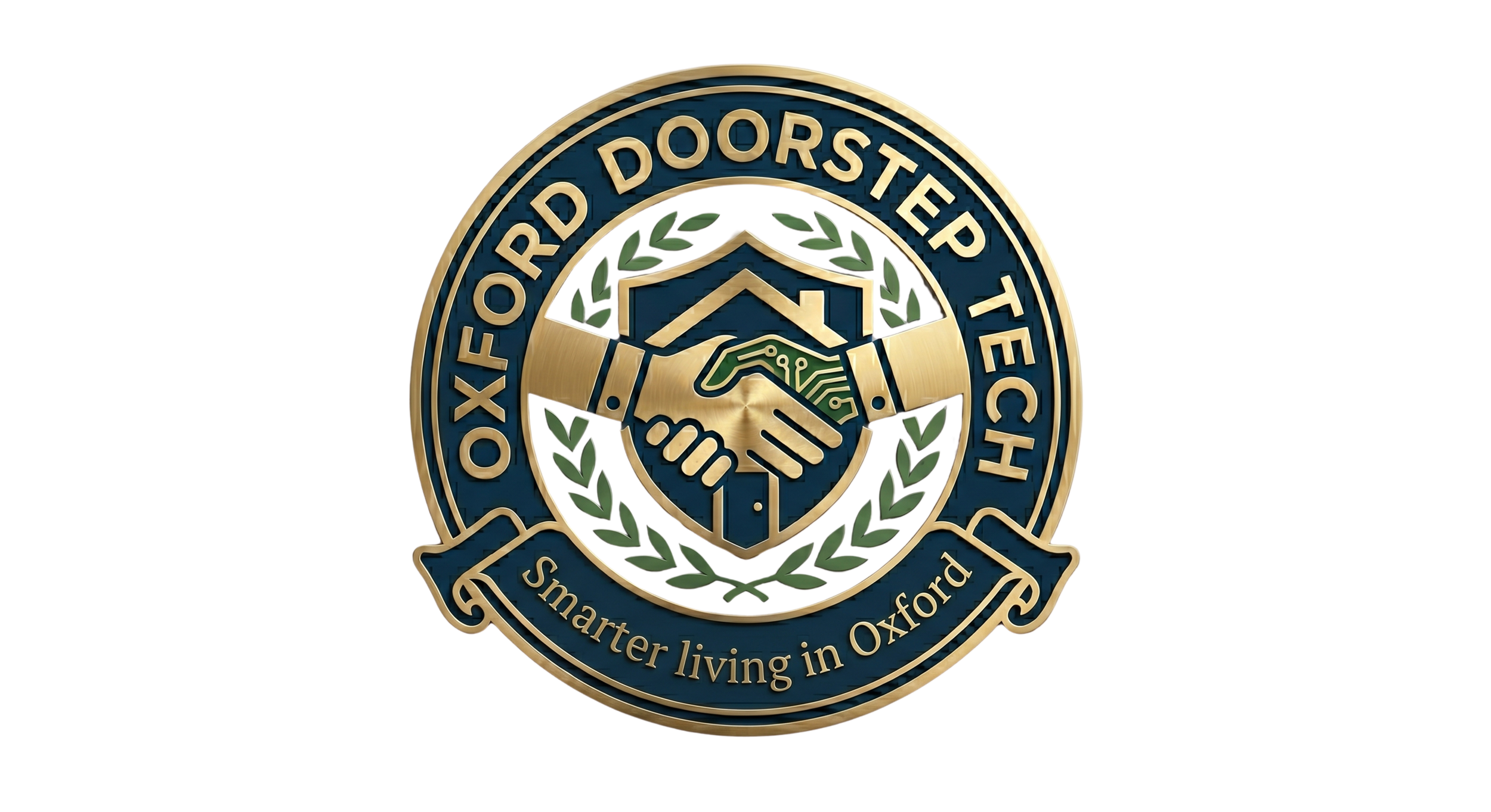 emblem for an IT tech company that is locally based in Oxford ms that does smart home installation and teaches senior their tech