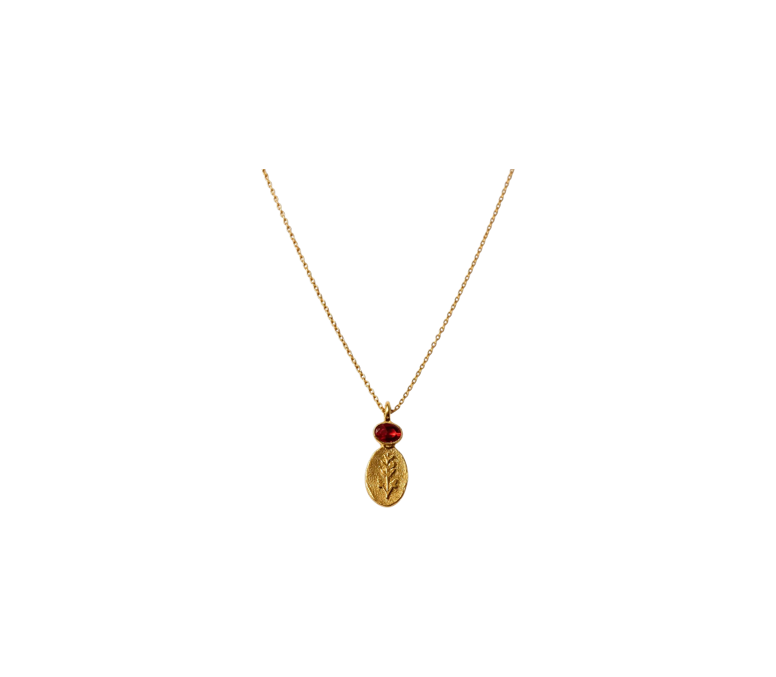 Oval Botanical Medallion Necklace