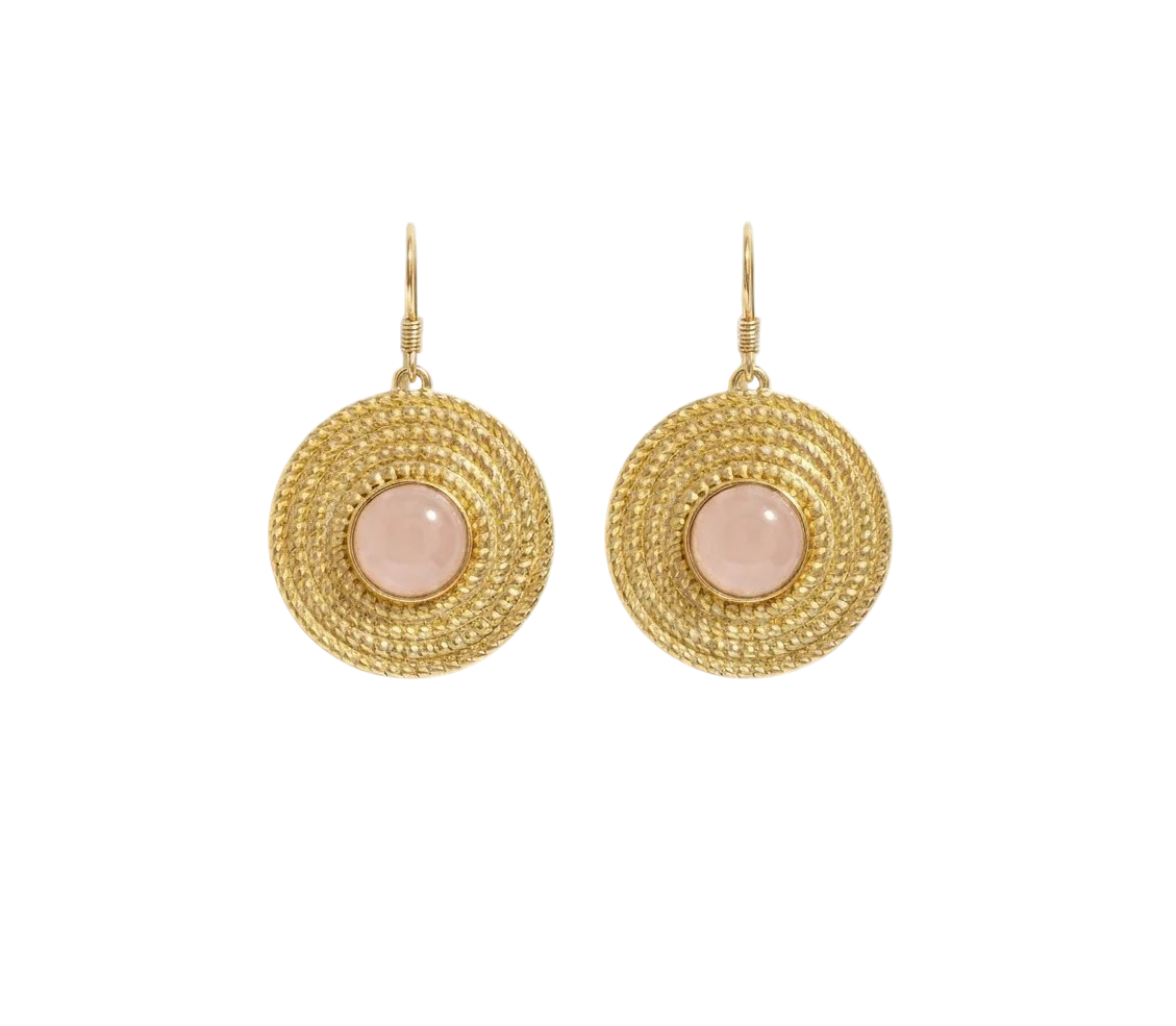 Halo Rose Quartz Earrings
