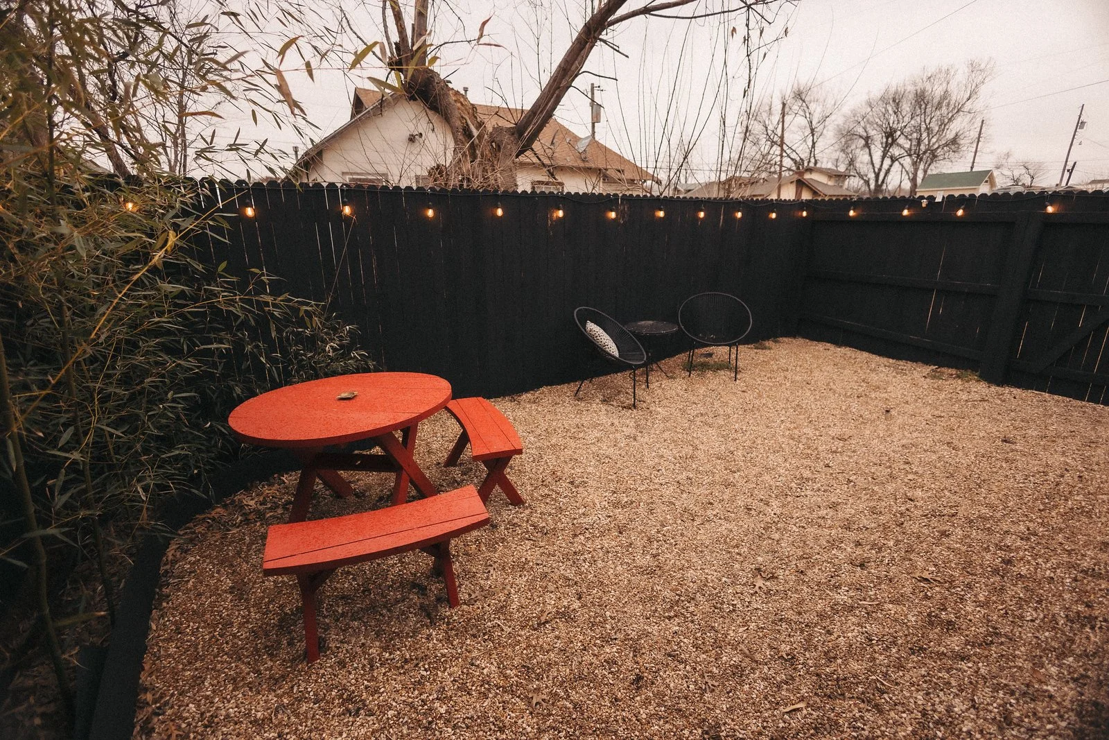 Behind the venue outdoor space at Belafonte Tulsa Oklahoma