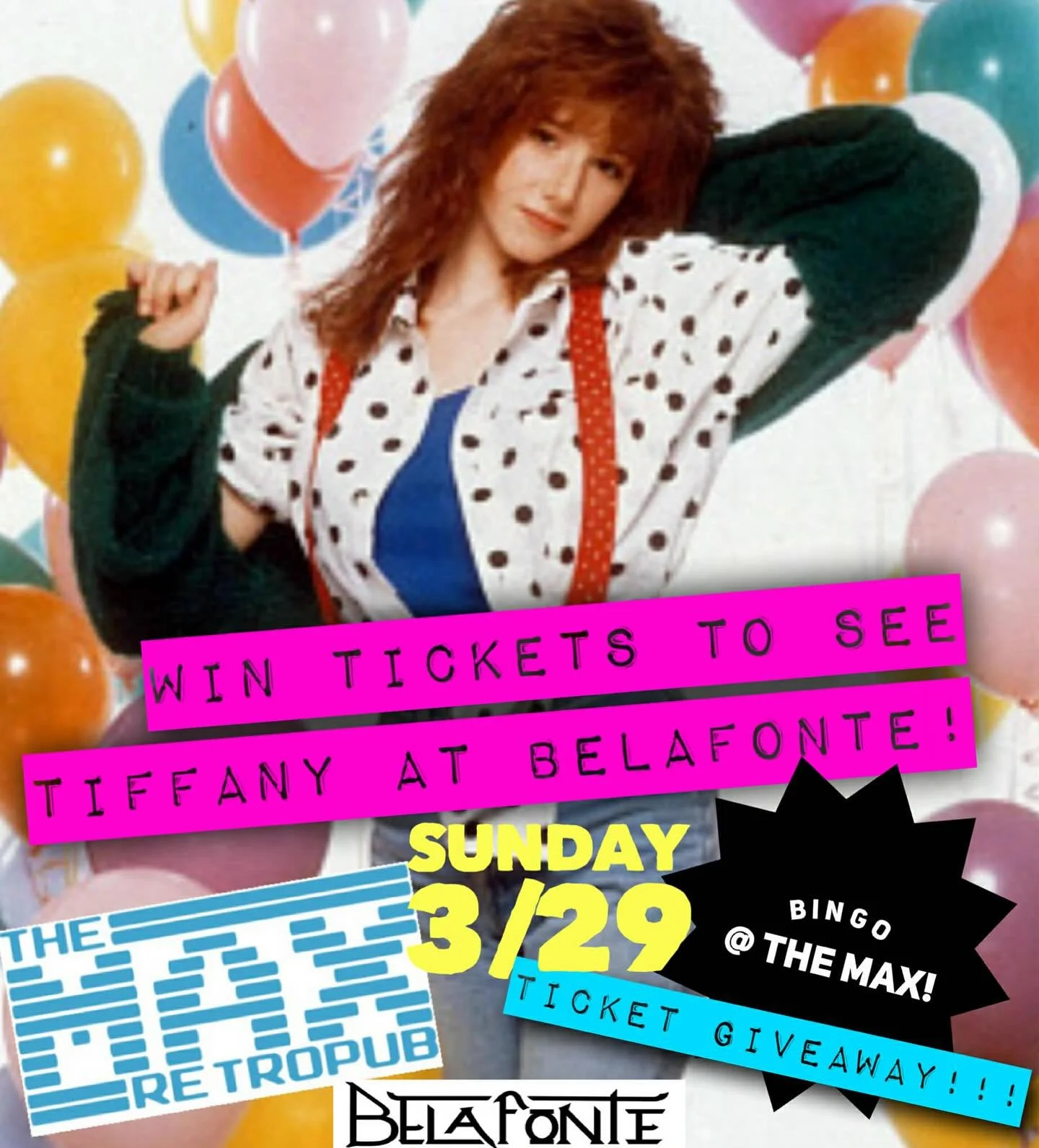 Sunday kicks off TIFFANY WEEK in Tulsa! Join us for your chance to snag some free tickets and help us set that 80s vibe tempo for the upcoming nostalgic shenanigans.