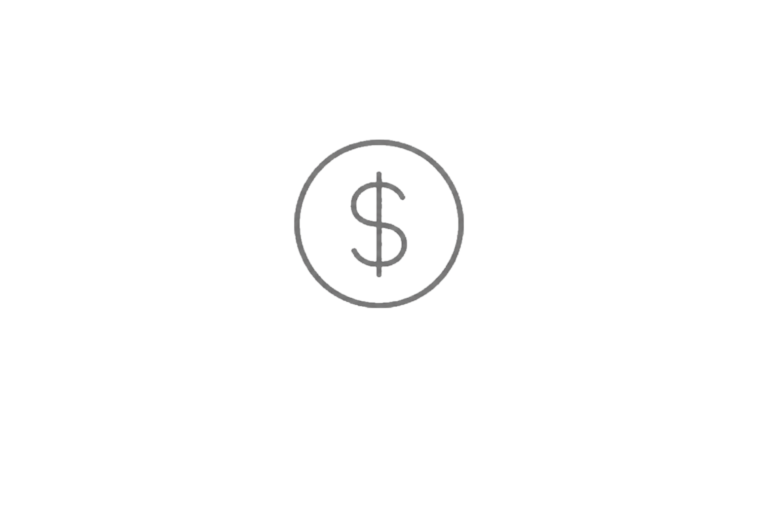 Black background with a glowing silver dollar sign inside a circle in the center.