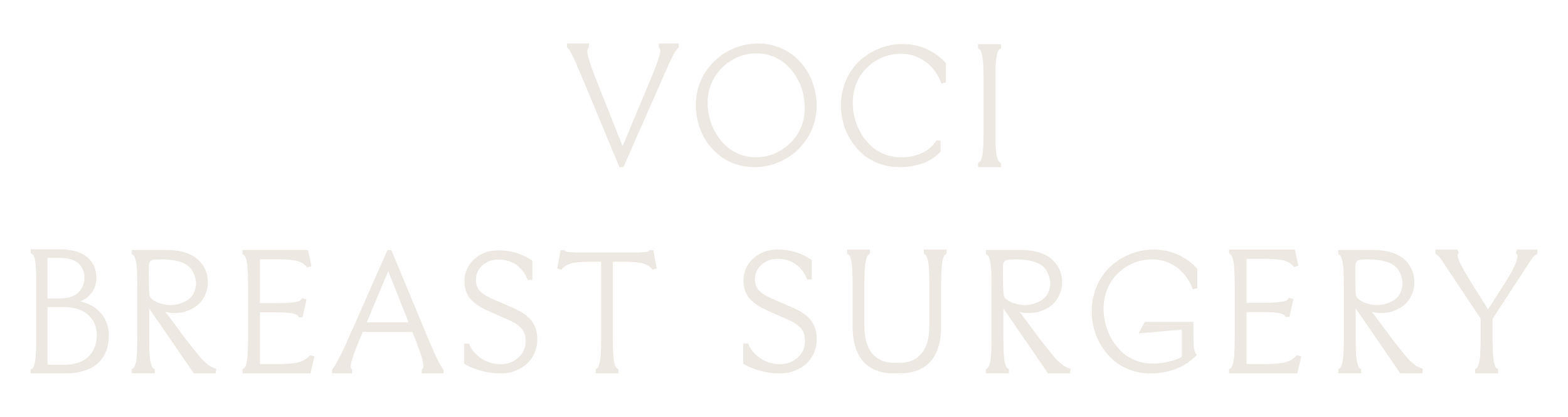 Logo with the text "Vaci Breast Surgery" in gray letters on a black background.