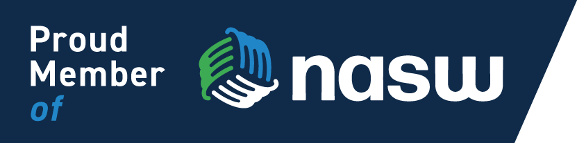 Proud member of NASW logo with NASW text and graphic.