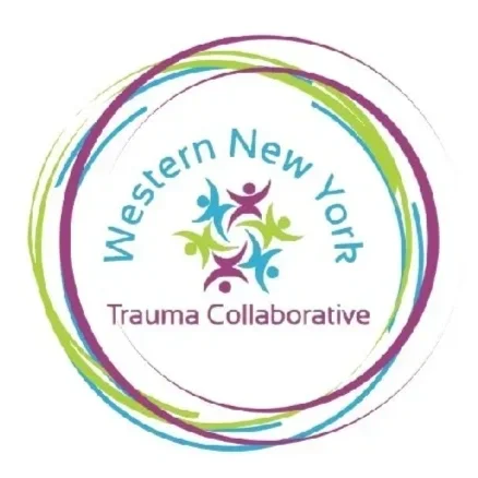 Logo for Western New York Trauma Collaborative, featuring colorful abstract human figures in a circle.