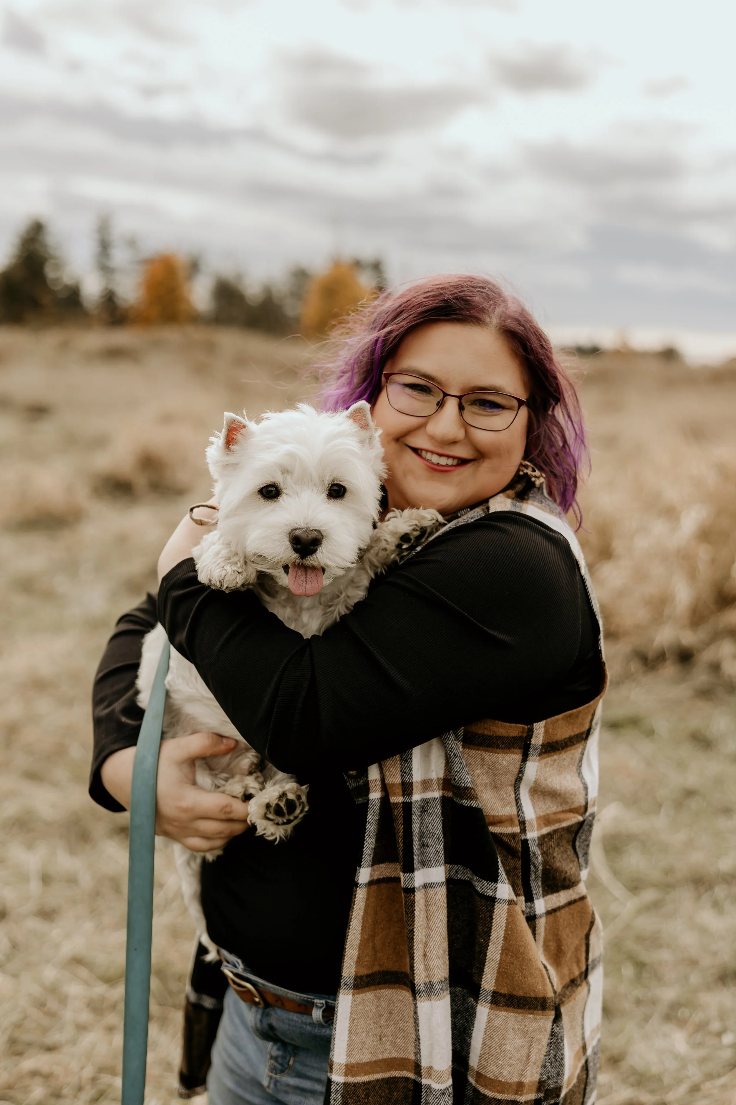 Westley held by Jessica during the fall for a stunning headshot photo.