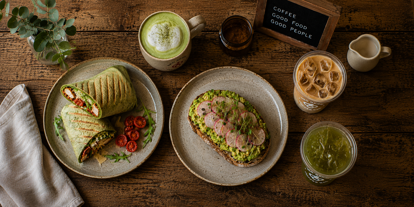 Toast Wrap Latte Matcha Green Tea