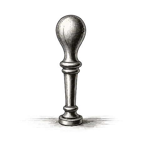 A vintage chess pawn piece in black and white