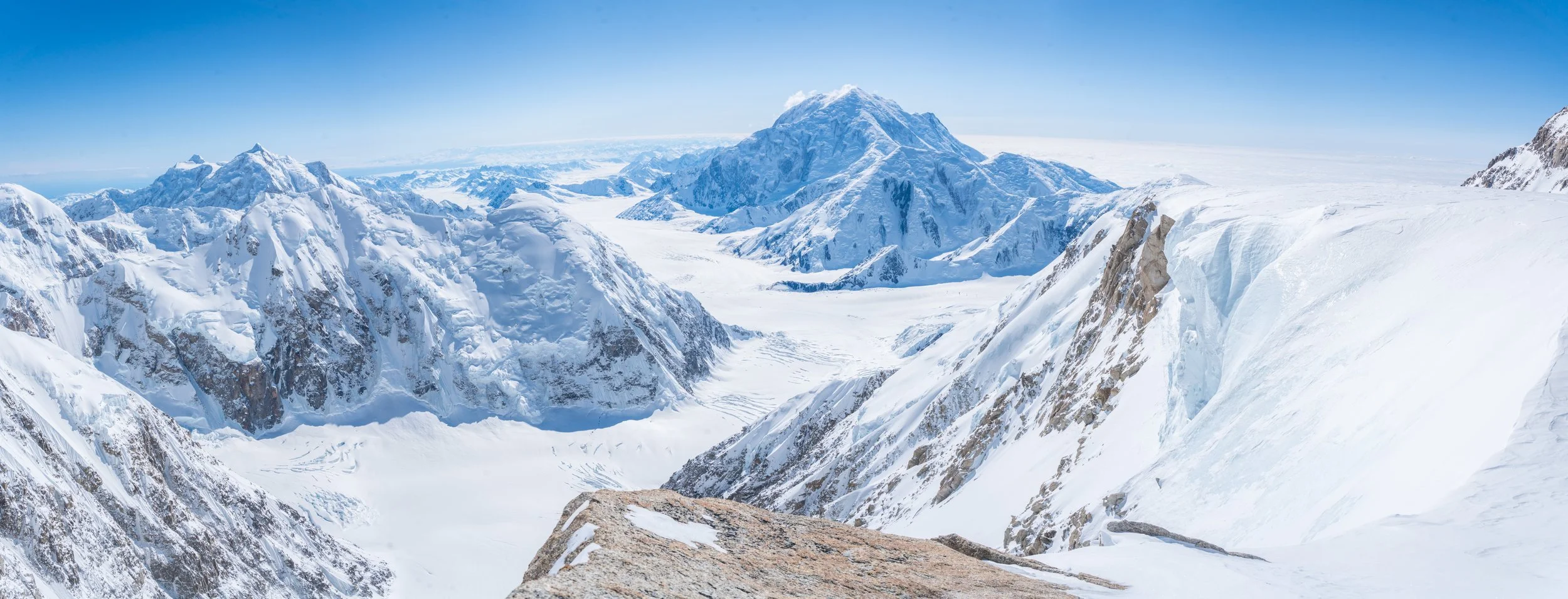View from "Edge of the World" - Foraker (center), Hunter (left).