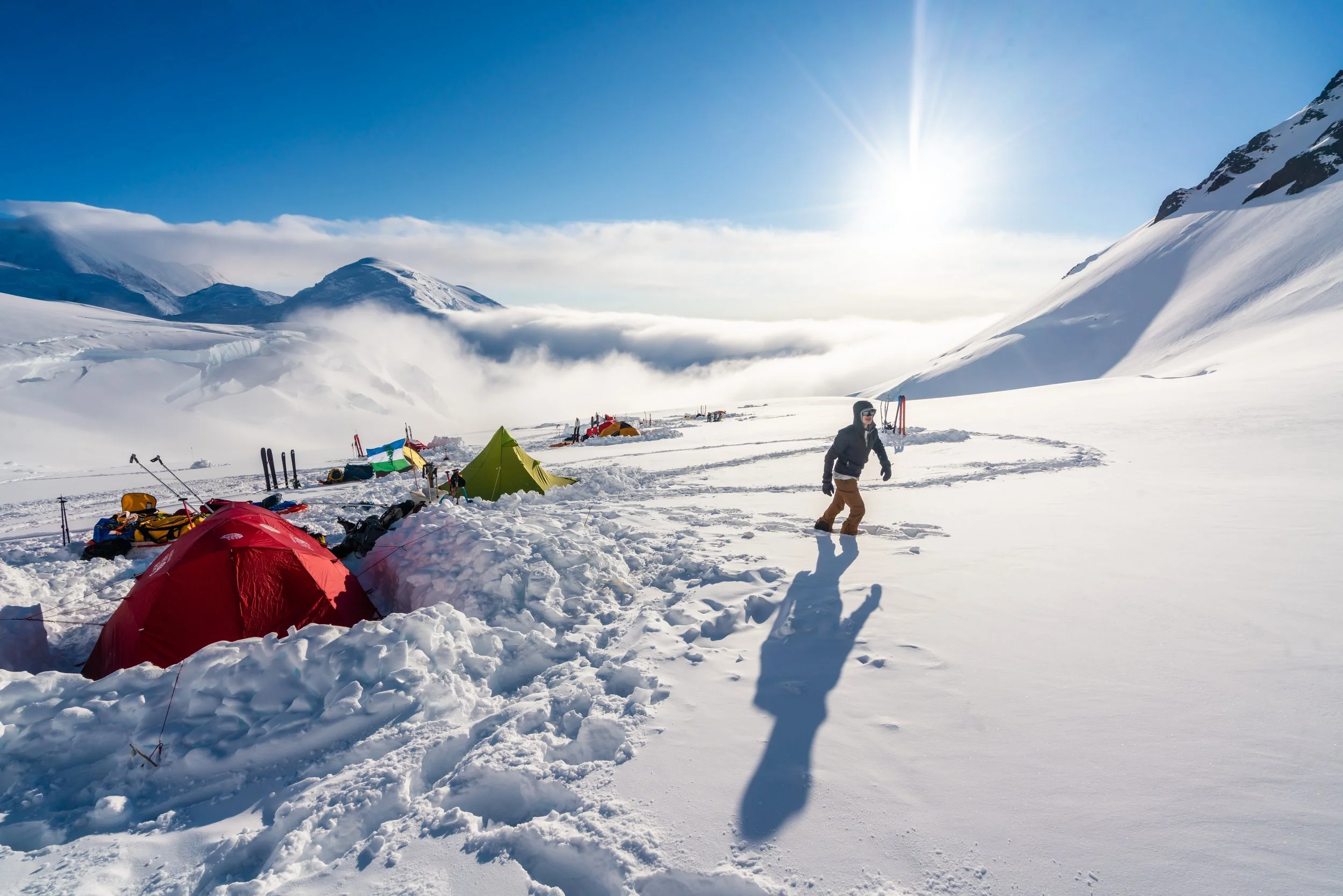 Low sun at 11,000' camp.