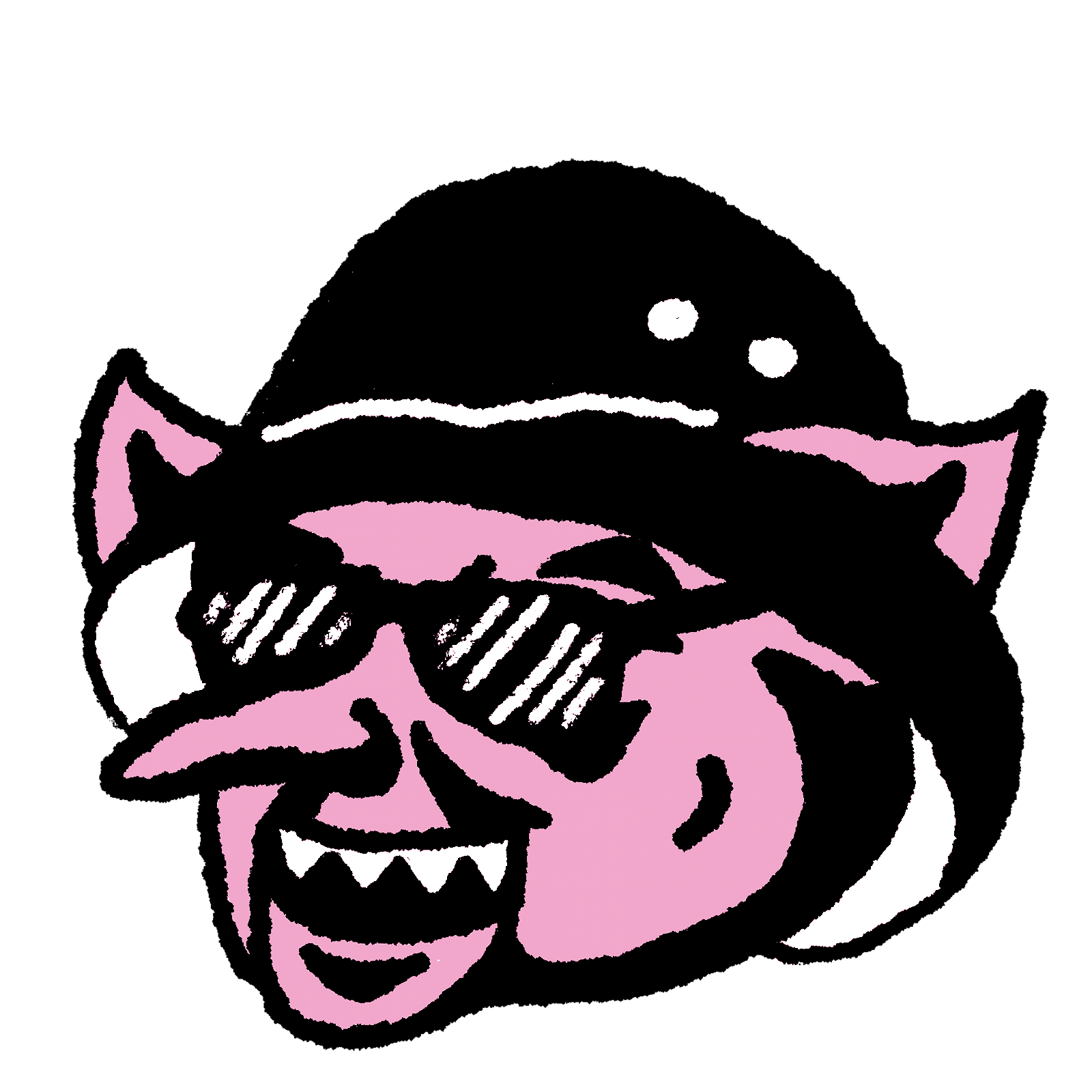 A stylized illustration of Connie Ernatt's troll with a bucket hat on.