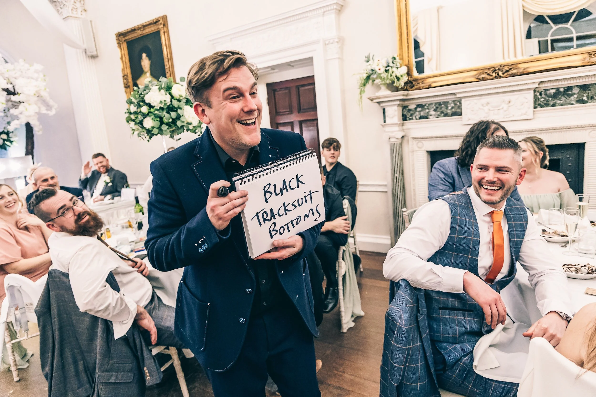 Looch reading minds during a private show at a wedding in Nottingham.