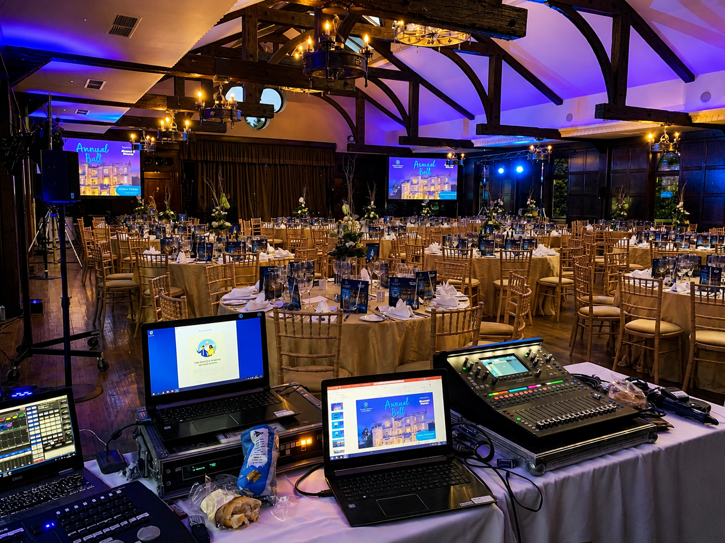 Photo showing the room set up from the AV booth