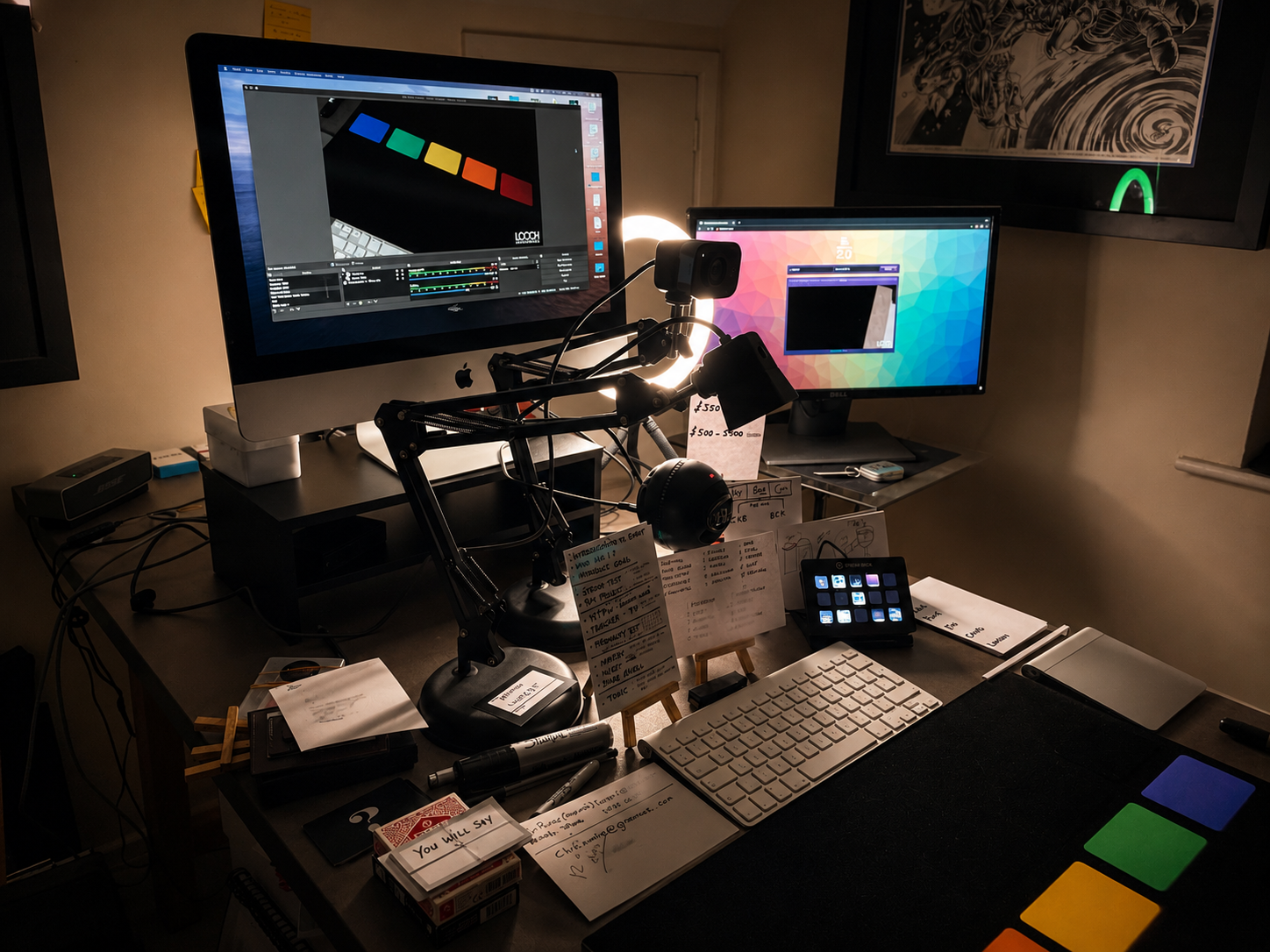 Looch's home set up for virtual events during the pandemic