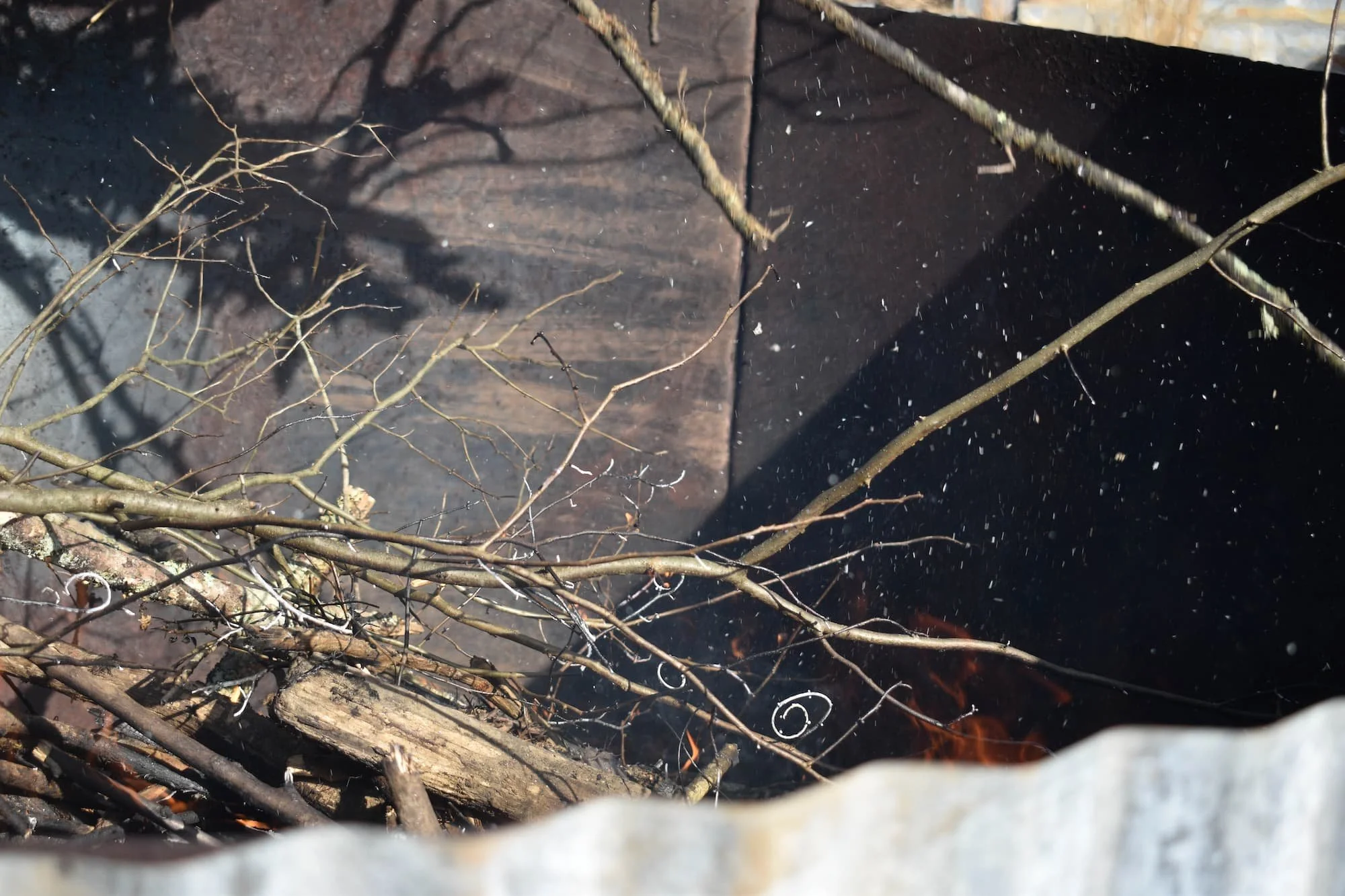 Debris from Helene was gathered up and then burned responsibly.