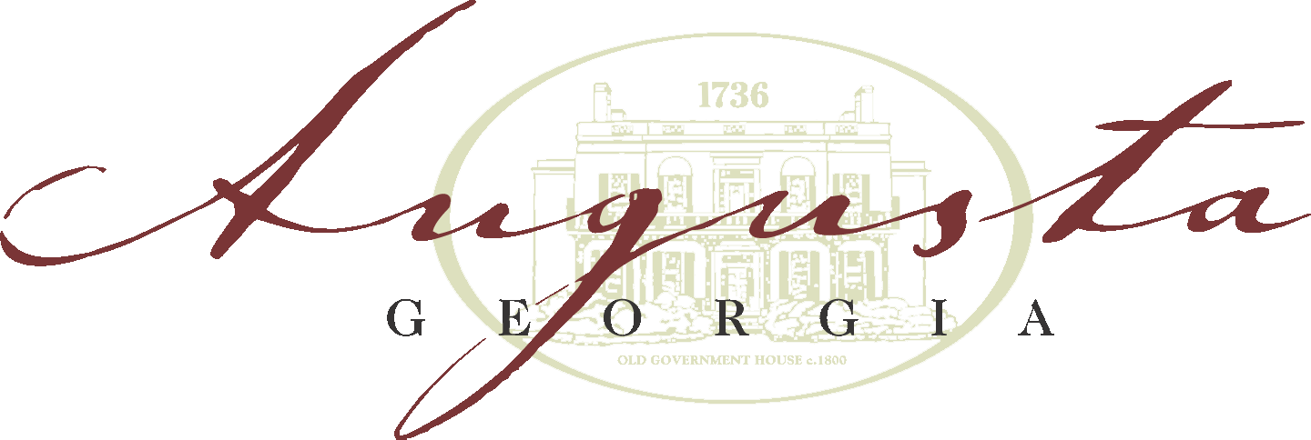 Logo for Chaugusta Georgia featuring an outline of an old government house and the text 'Chaugusta Georgia' with the tagline 'Old Government House c.1800'.
