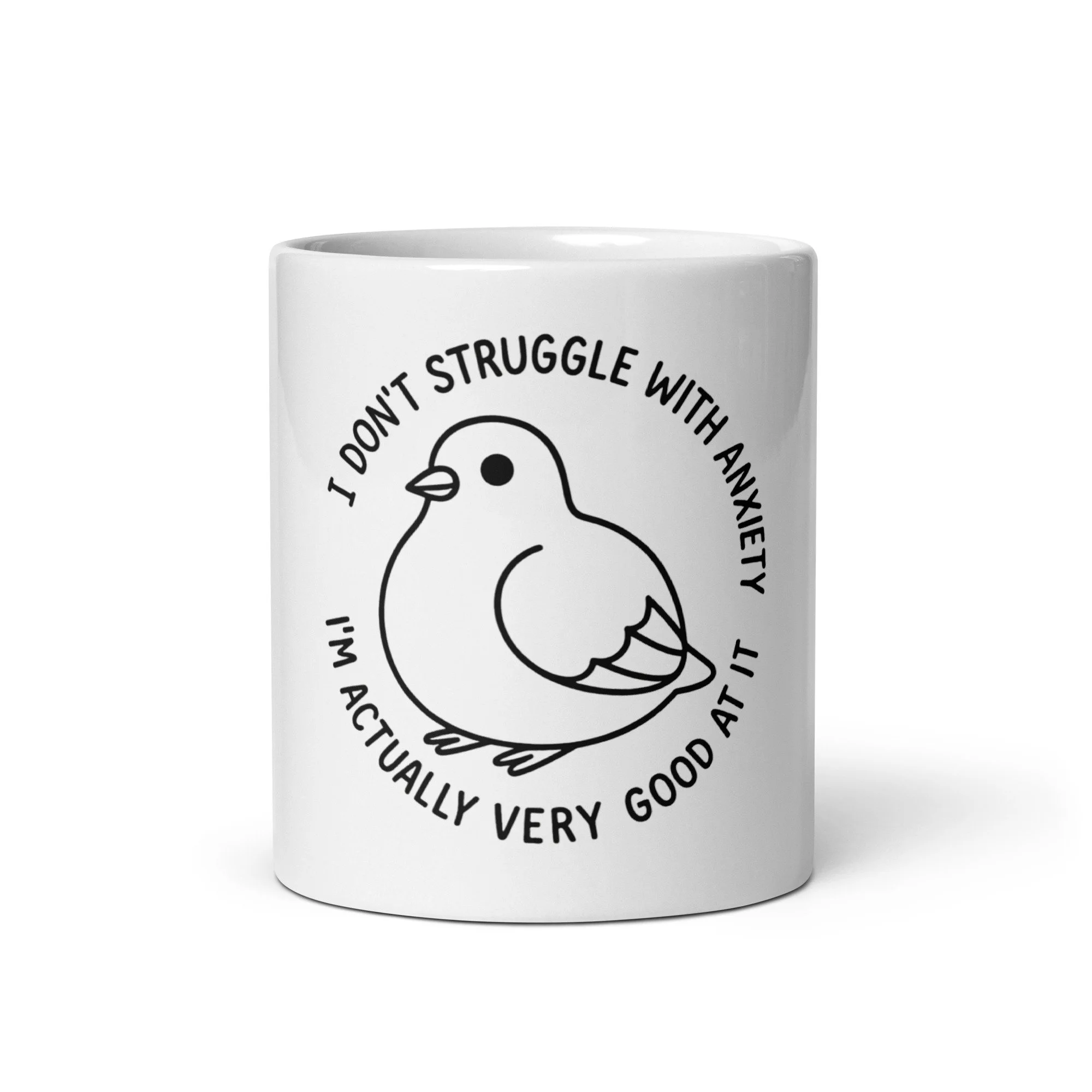 Anxiety White glossy mug