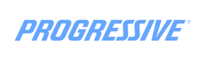 The word "PROGRESSIVE" in large, blue, italicized letters on a black background.