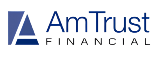 AmTrust Financial logo with a stylized blue mountain graphic and the company name in blue and black text.