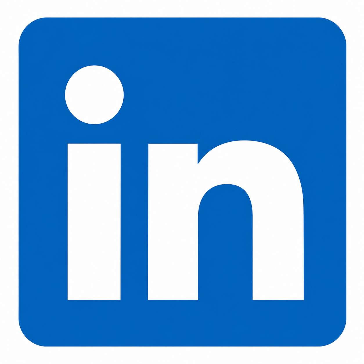 LinkedIn logo with a blue background and white lowercase letters 'in'