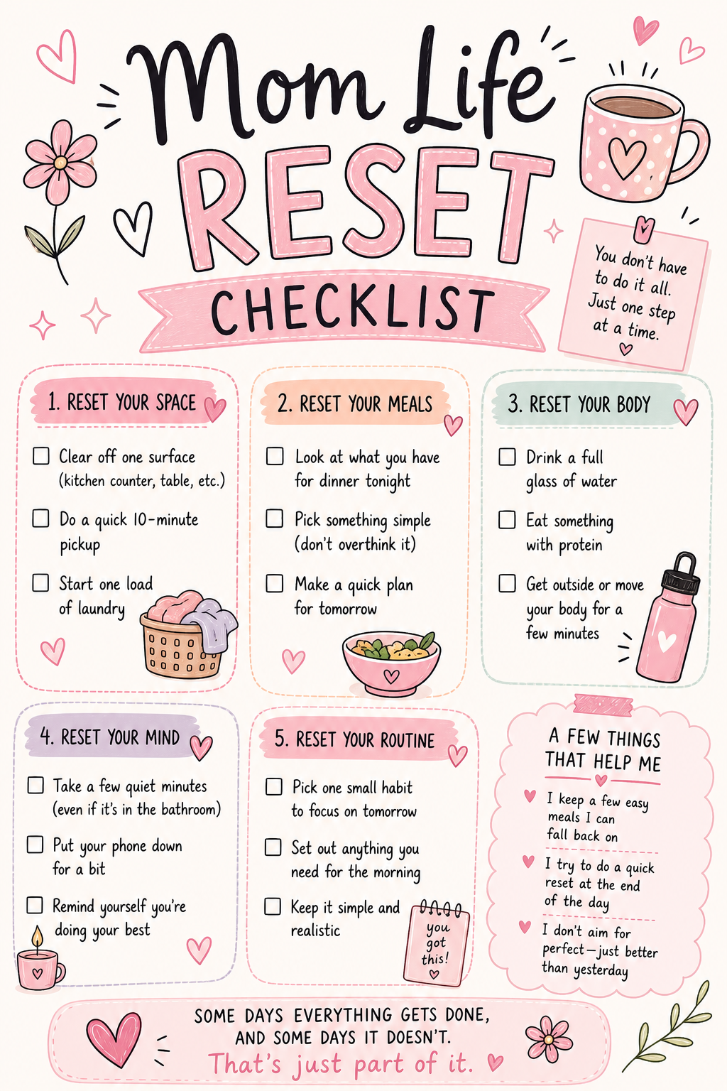Mom Life Reset Checklist (free printable)