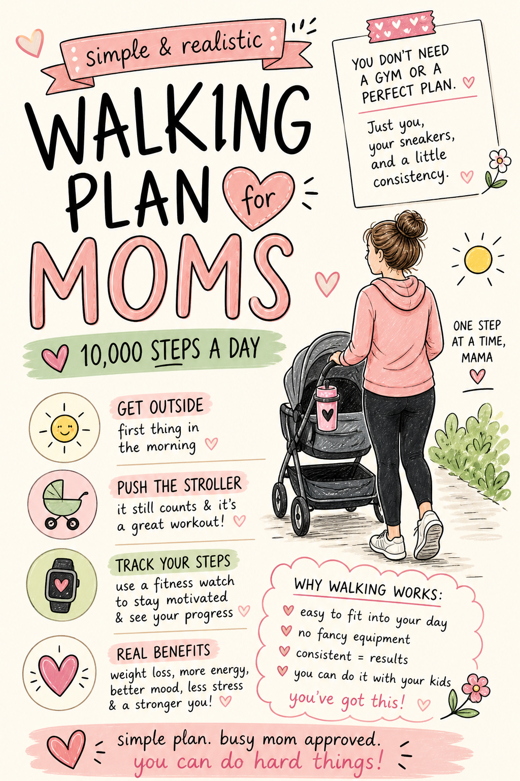 Simple Walking Plan for Moms (10,000 Steps a Day)