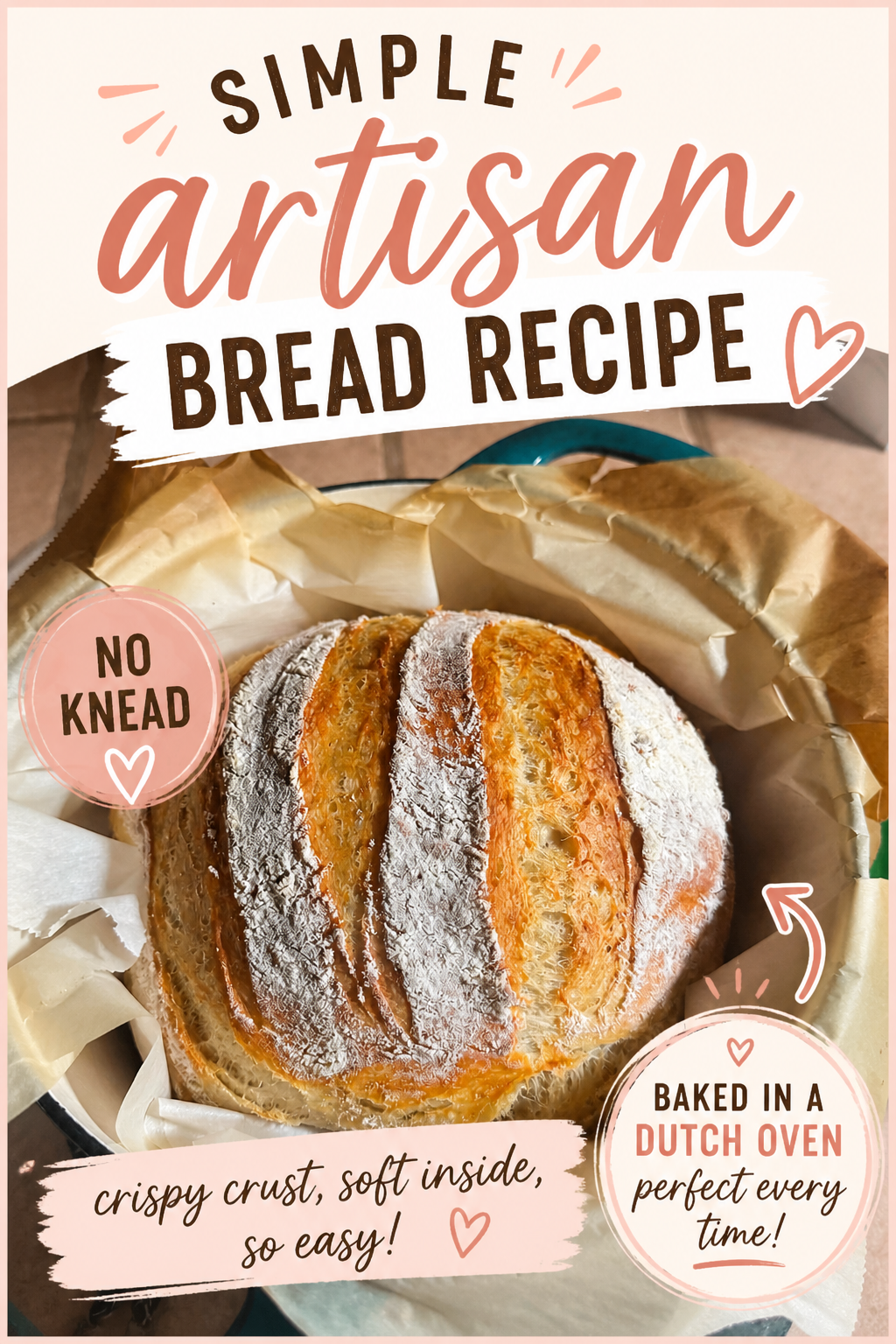 Simple No-Knead Artisan Bread (Dutch Oven)
