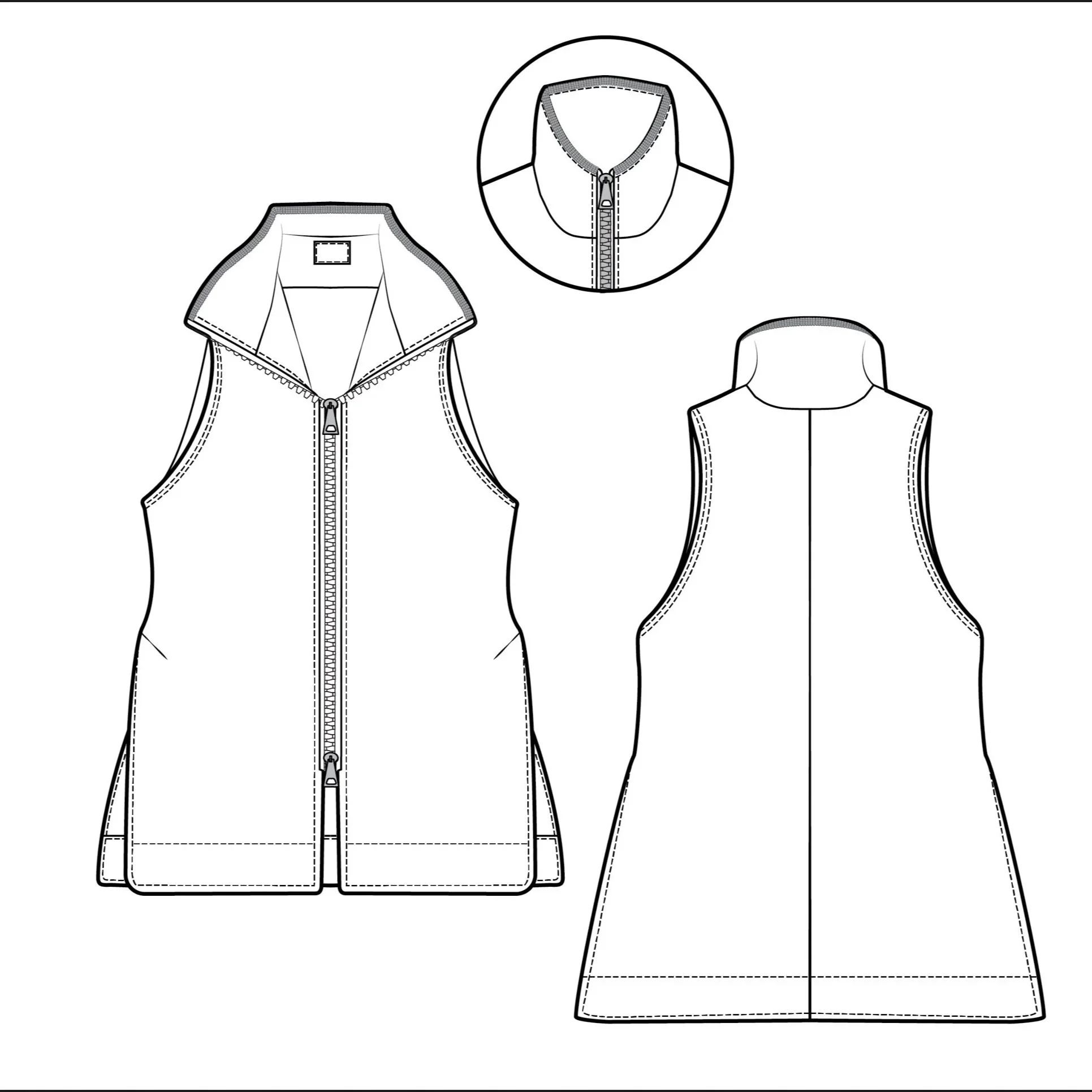 FANG VEST Technical Sketch