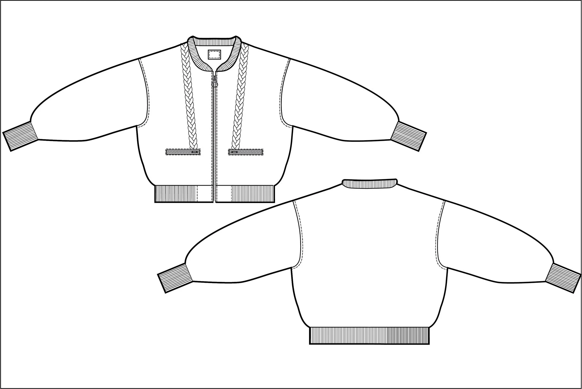 Braid Varsity Jacket Technical Sketch