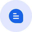 Blue circular icon with a white document and three horizontal lines representing text.