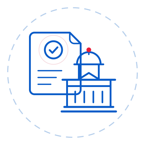 government building and standards icon
