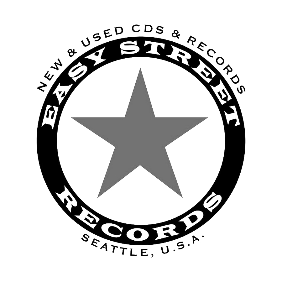 Easy Street Records logo in black and white featuring a star in a circular badge, an iconic independently owned record store in the West Seattle Junction