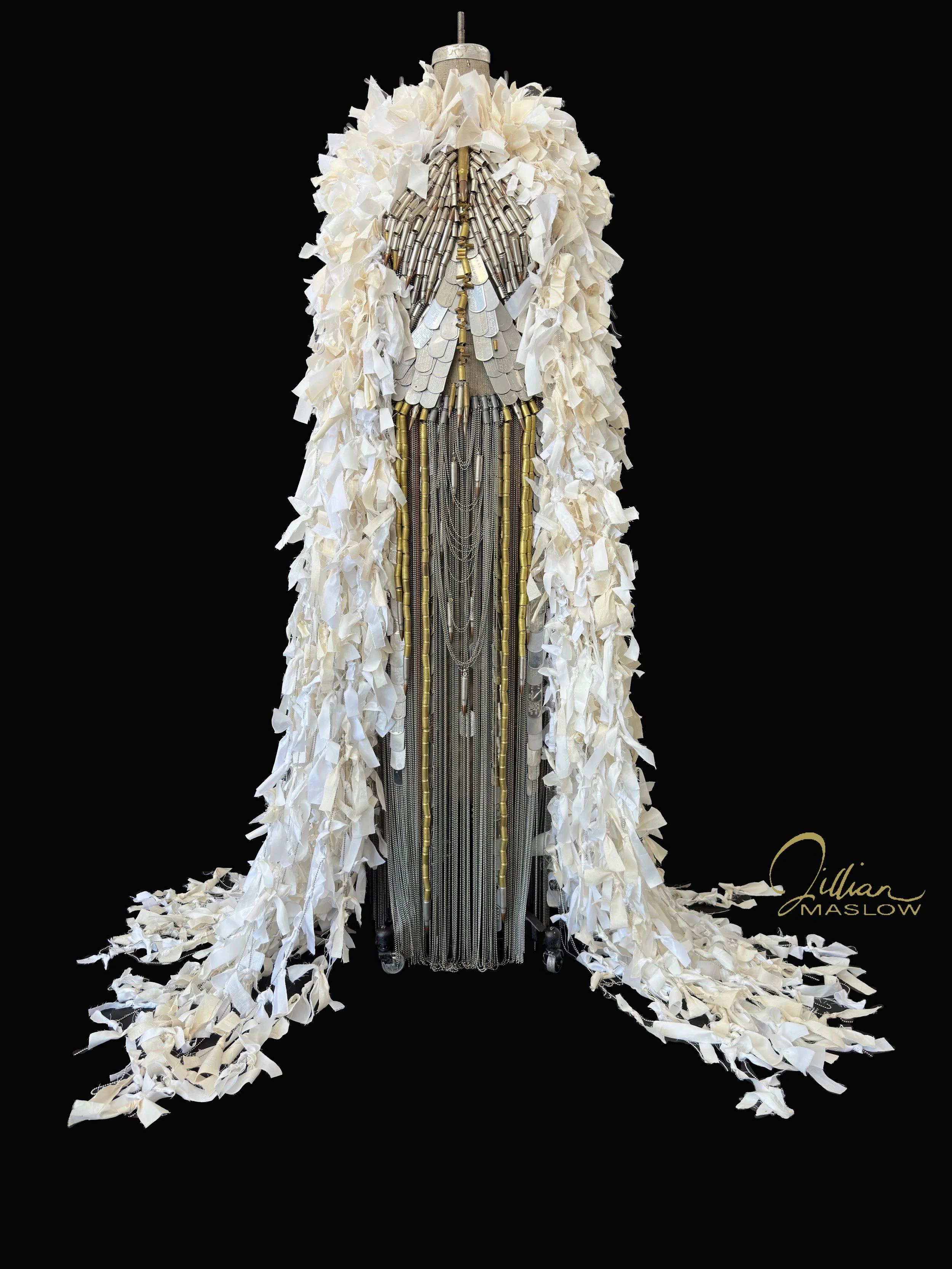 Target:Peace Sculptural Gown with ribbons