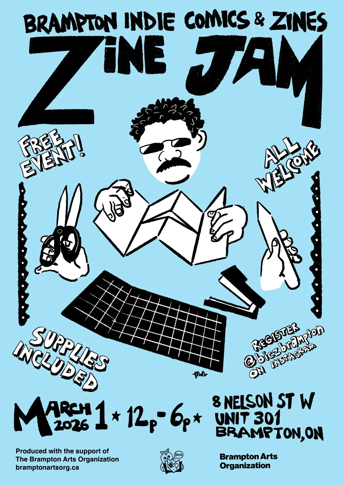 BICZ Zine Making Party on Sunday March 1st, 2026