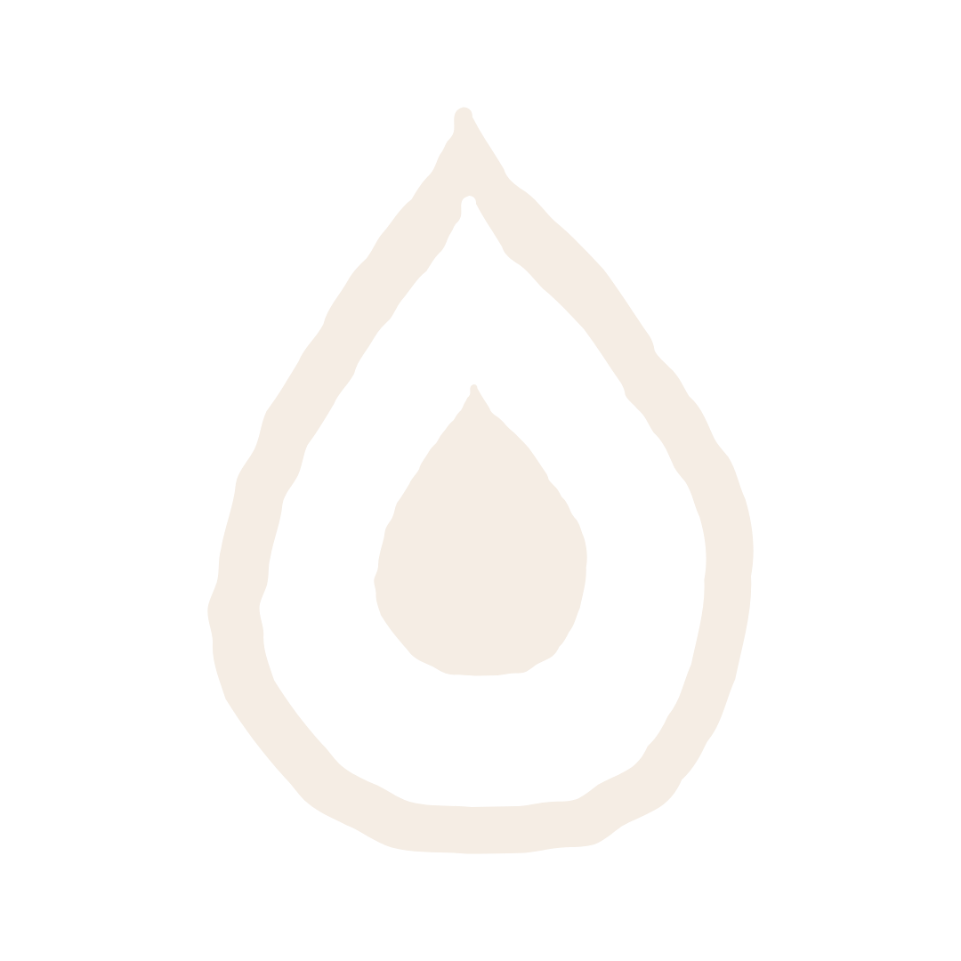 A black background with a white, hand-drawn, teardrop-shaped outline and a smaller teardrop shape inside.