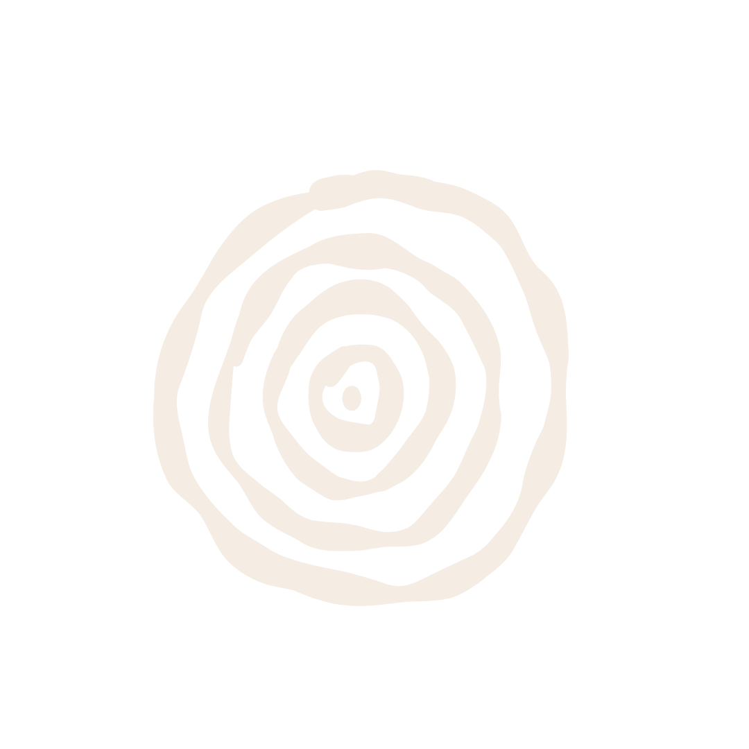 Black background with concentric white irregular circles forming a spiral pattern.