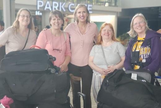 Five Heart Mothers packed and in the airport ready to visit Cambodia