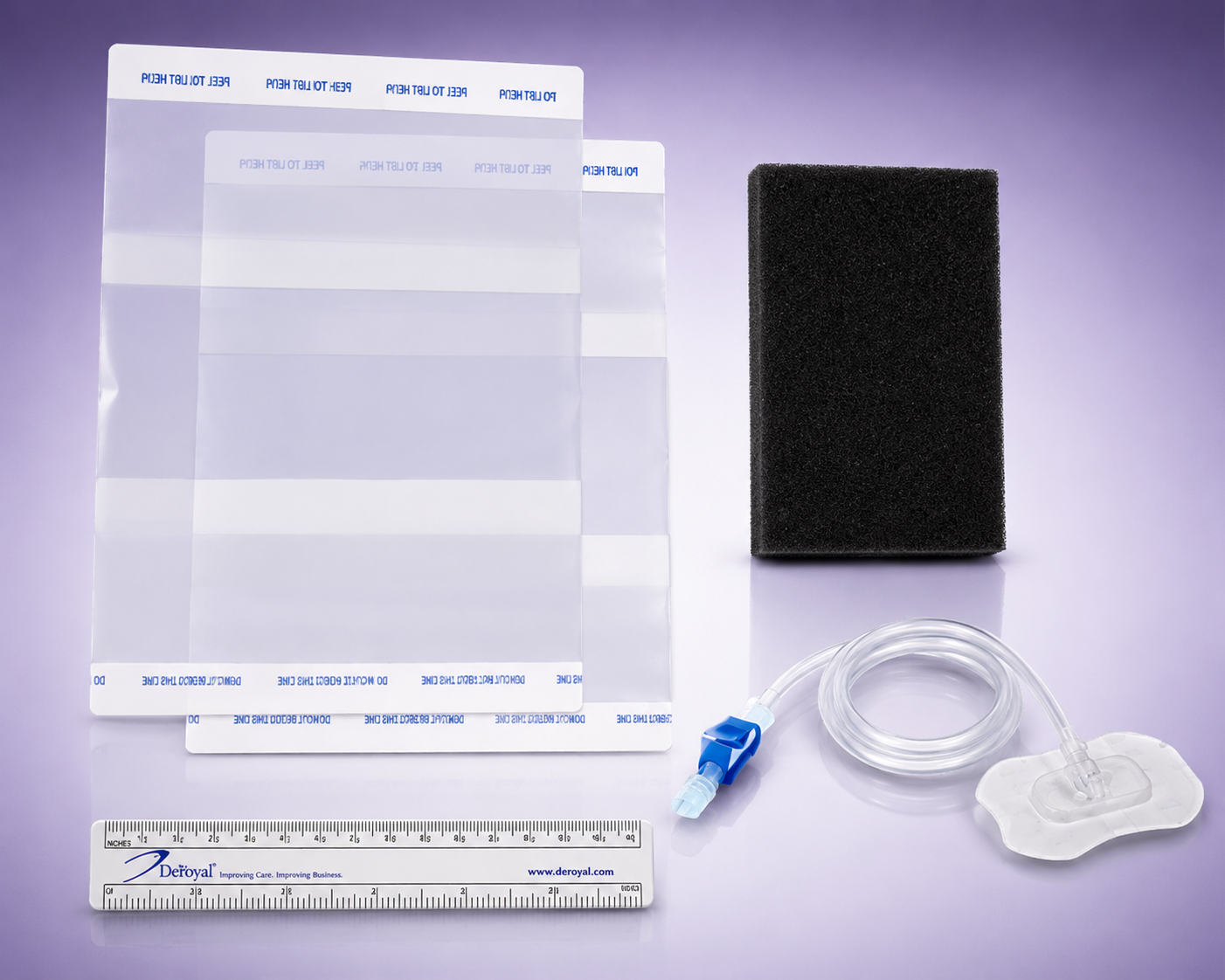 DeRoyal Prospera Spectruum® NPWT Wound dressing Vac Black Foam Kits w/ Transeal® MAXX Drape