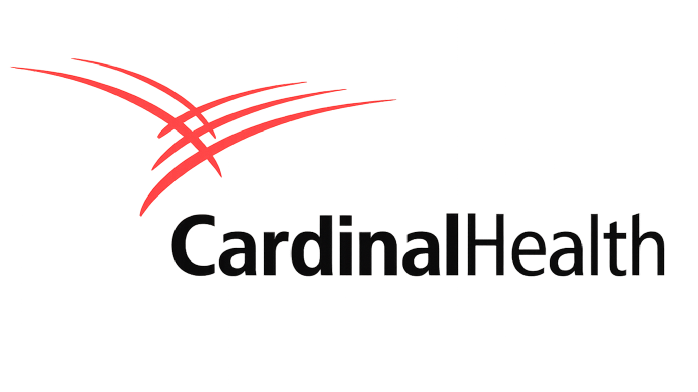 Cardinal Health logo with stylized red arcs and black text.