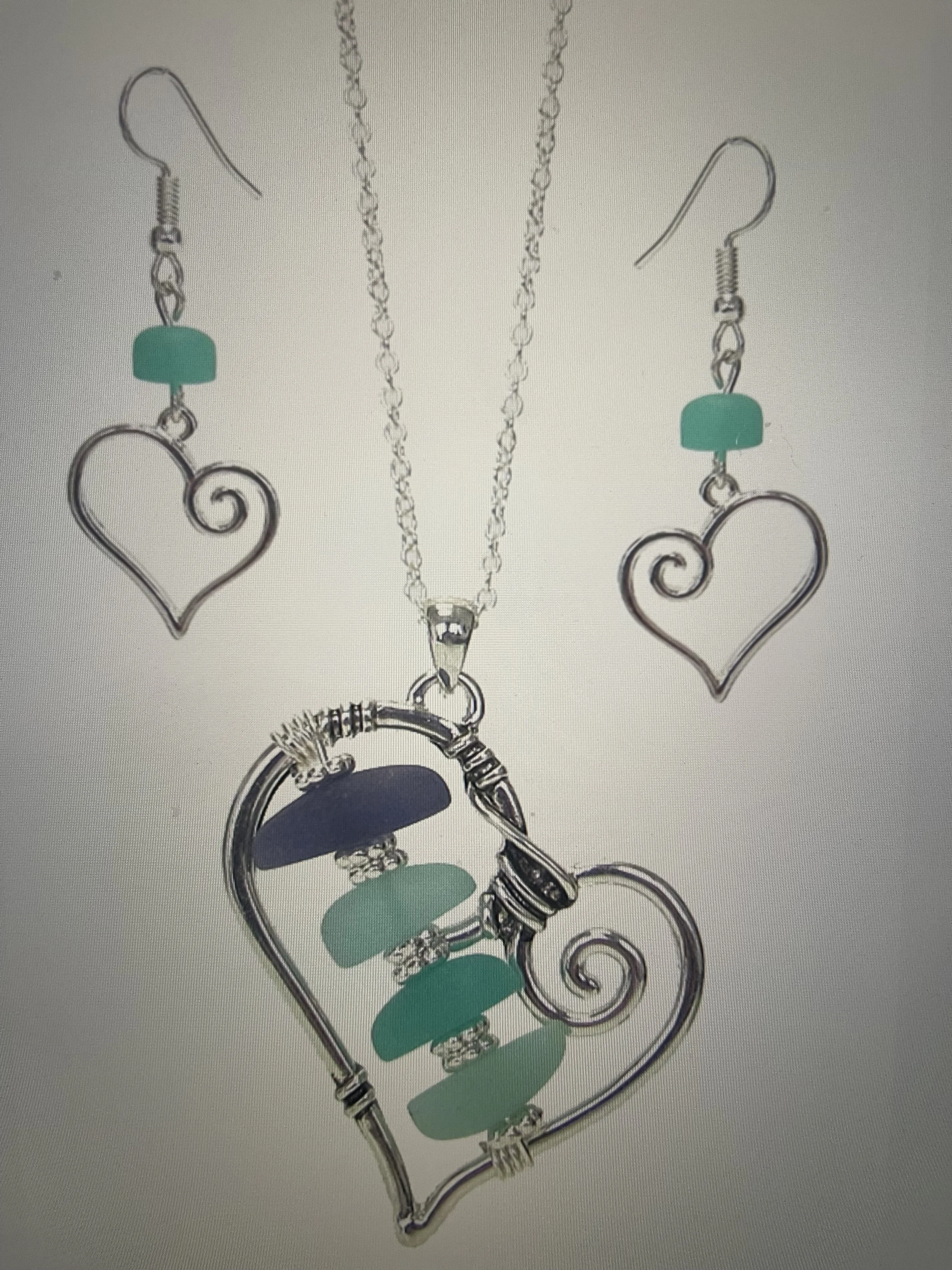 Sea Glass Heart Pendant