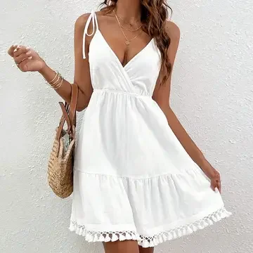 Rustic Sexy Deep V Backless Dress