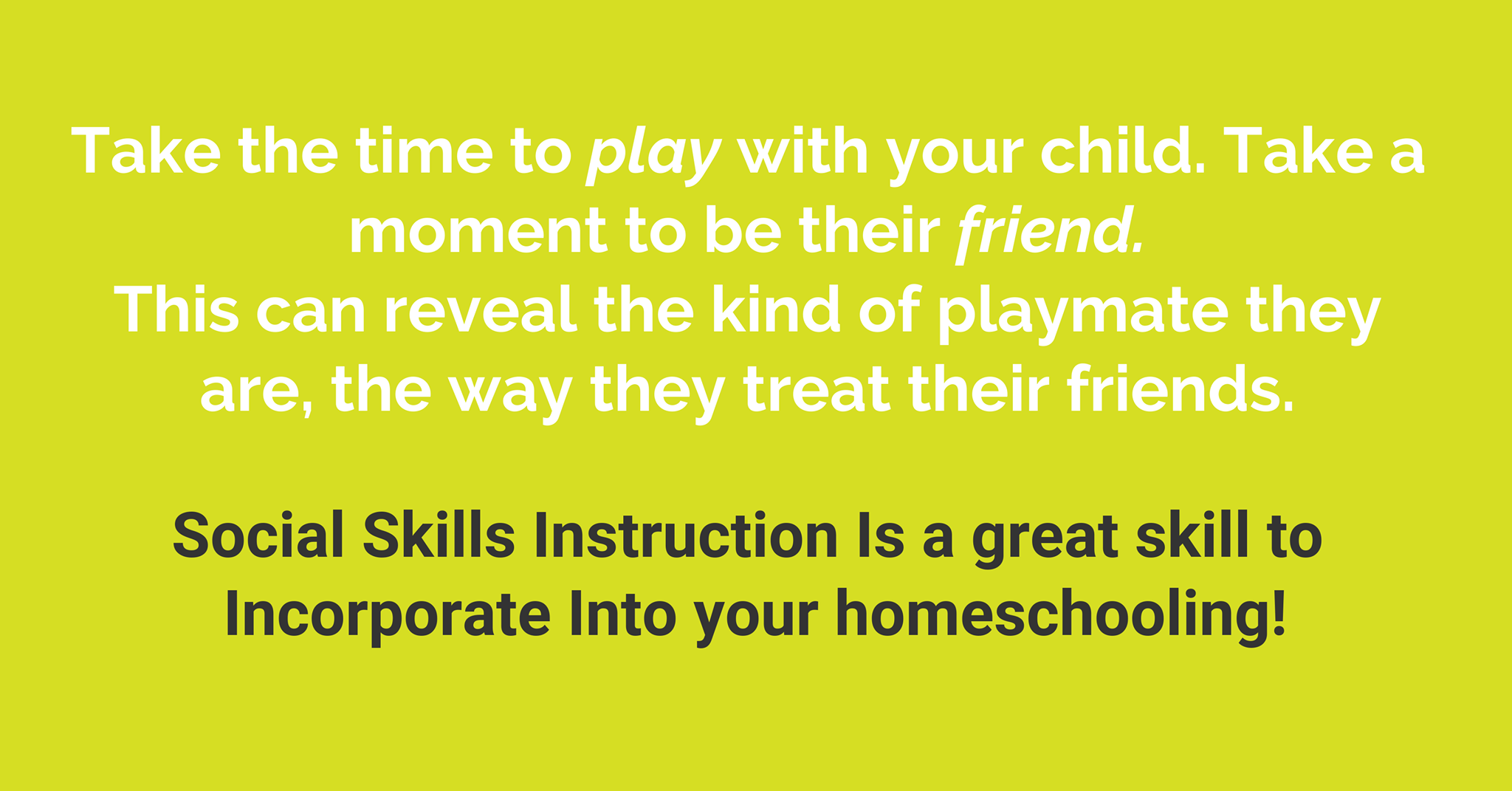 Teaching Social Skills at Home