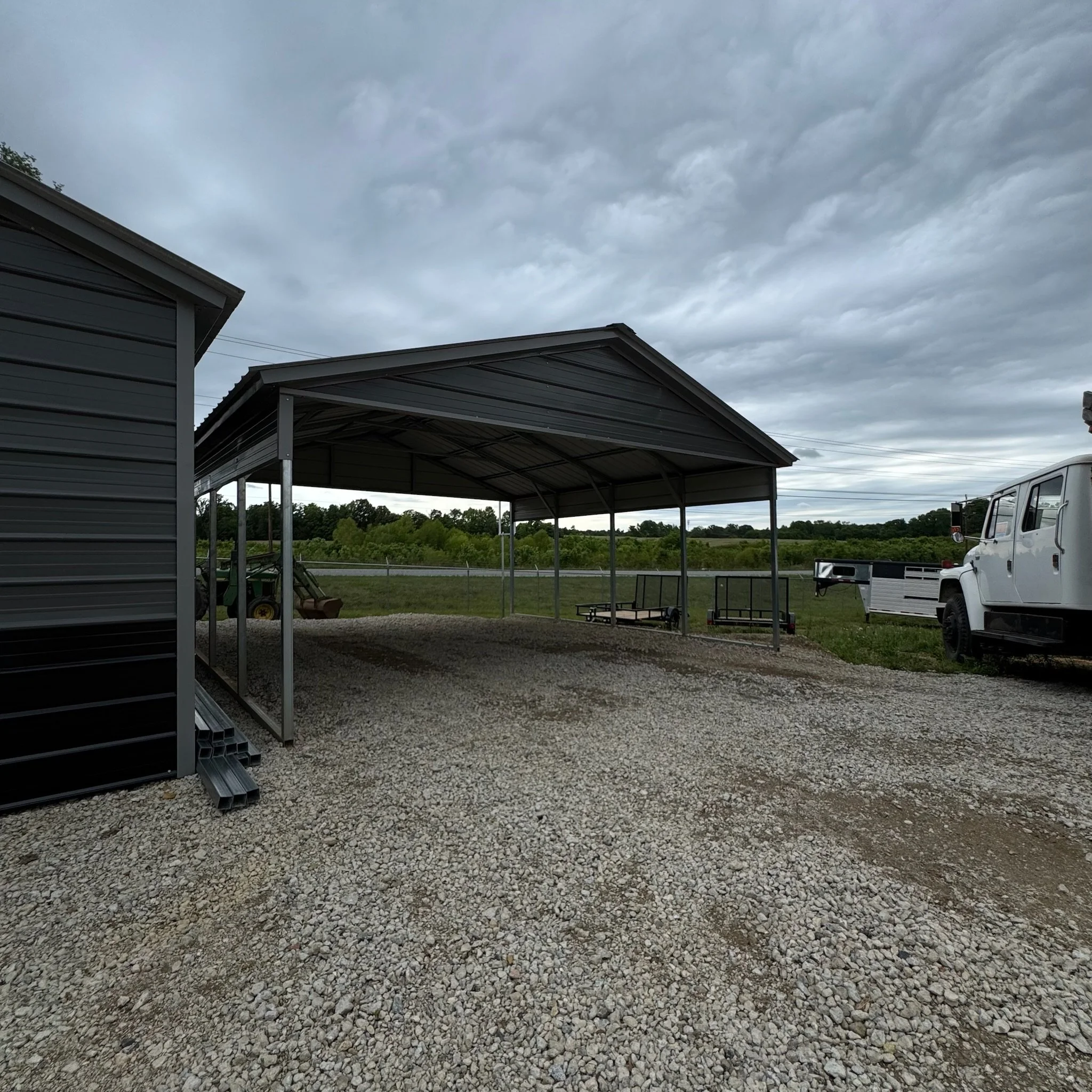 20x20 vertical roof carport 
