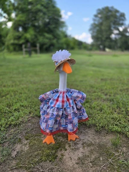 23" Patriotic Garden porch Goose Outfit "picnic on the 4th"