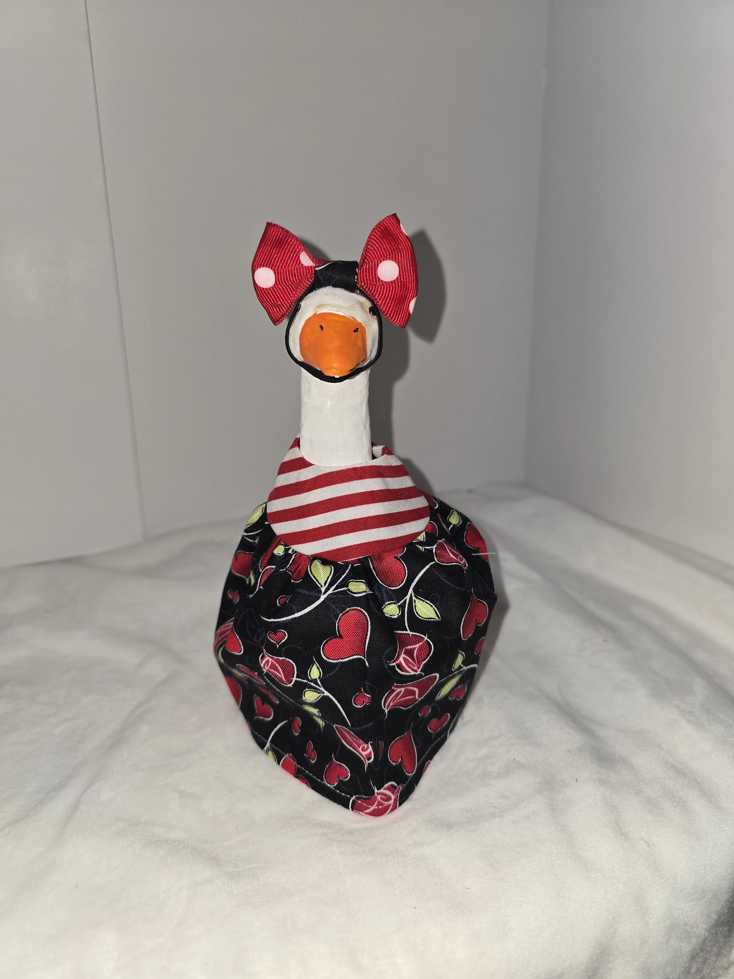 Chic Goose Outfit with Heart-Printed Dress for 10"
