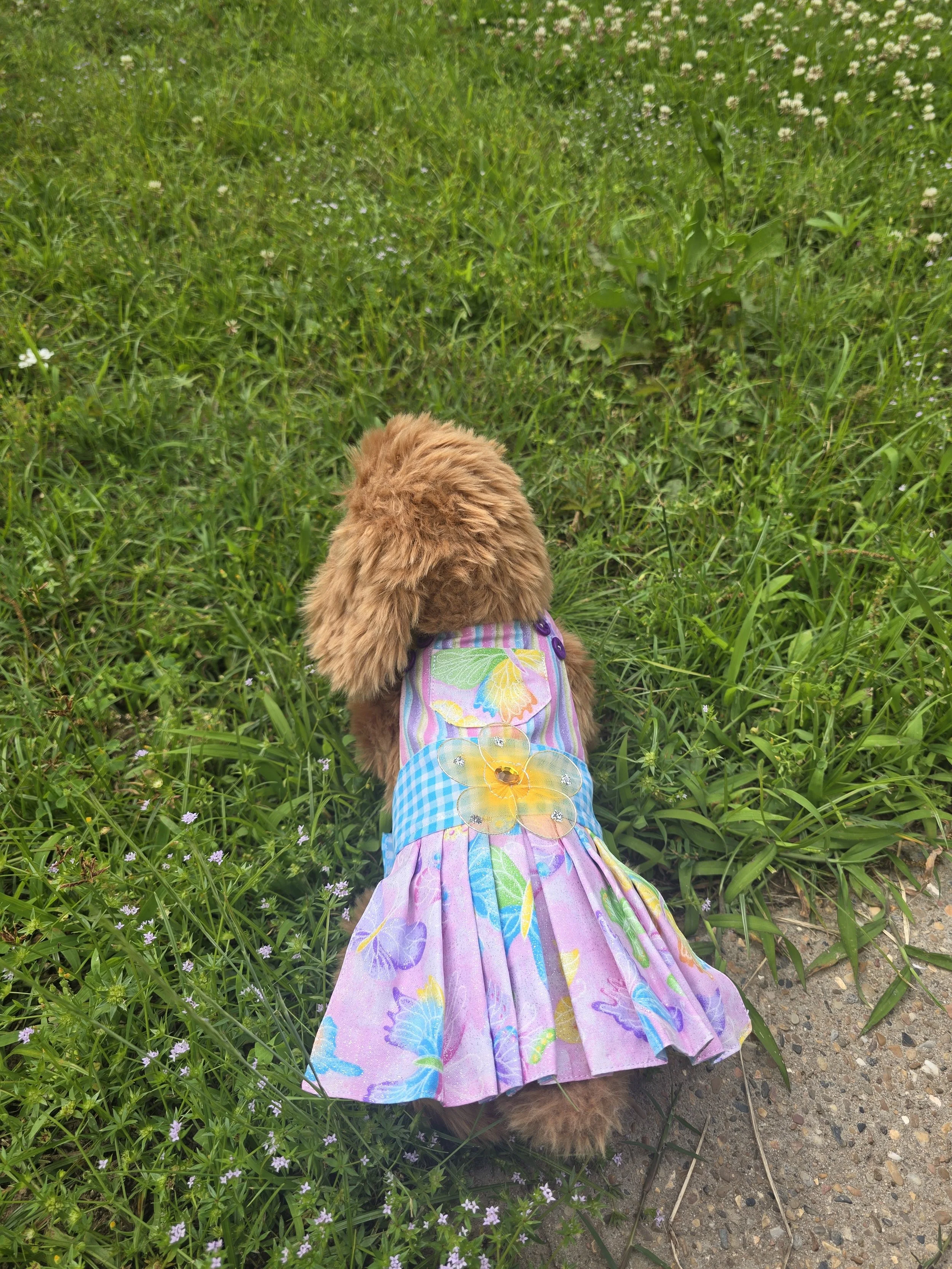 Chic Pet Overall Dress for Cats and Small Dogs - Size XS