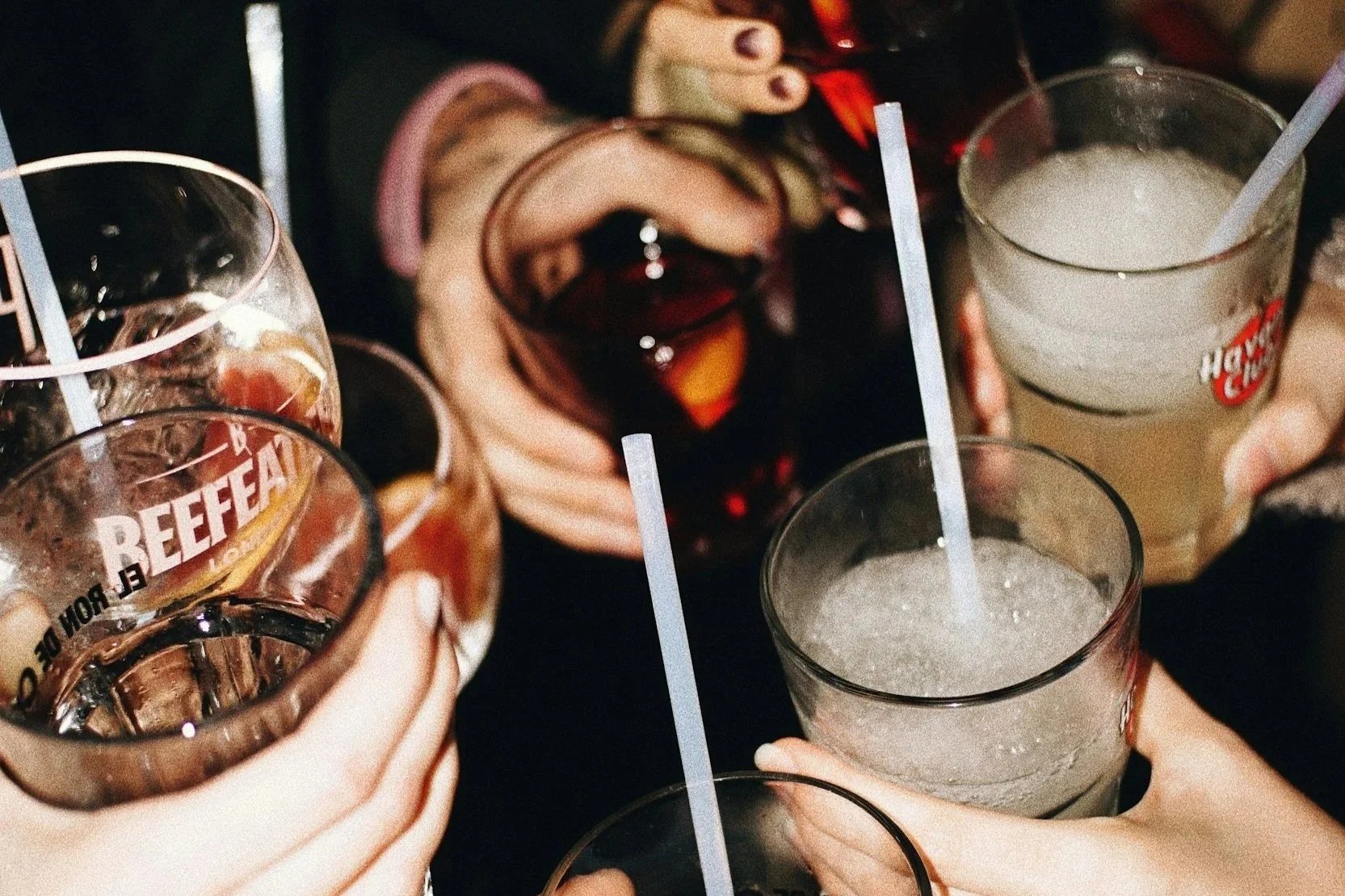 Friends drinking, cheers!
