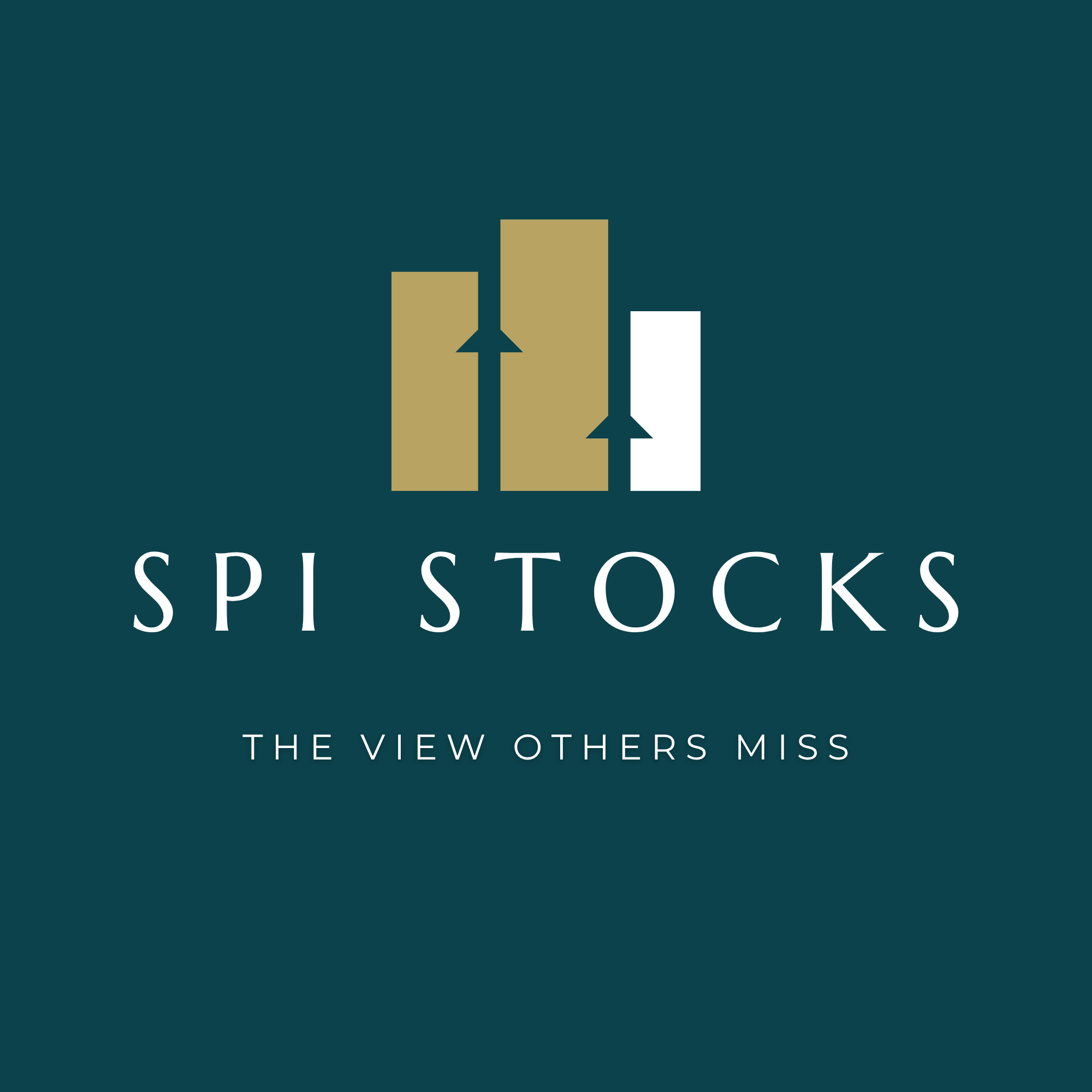 Book cover for 'Spl Stocks: The View Others Miss' with a dark teal background, three bars in gold, white, and beige with arrows pointing up, and the title in large white letters.