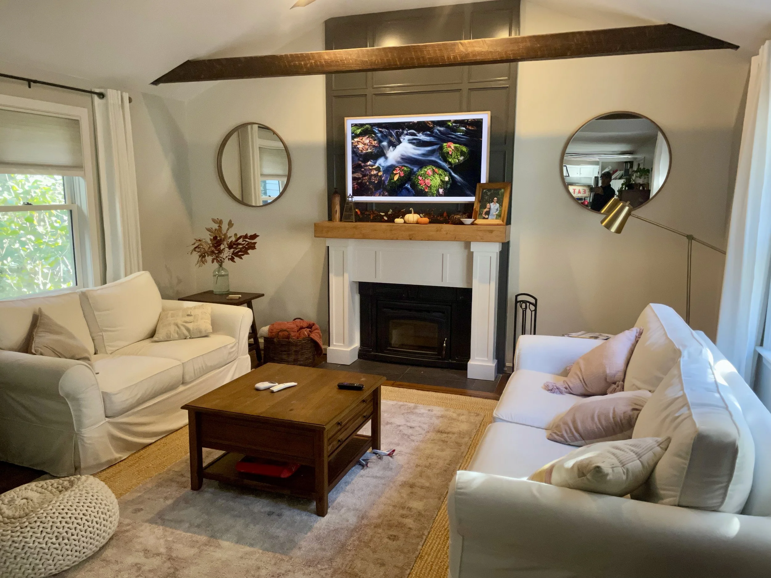 Custom Fireplace Surround with Accent Wall