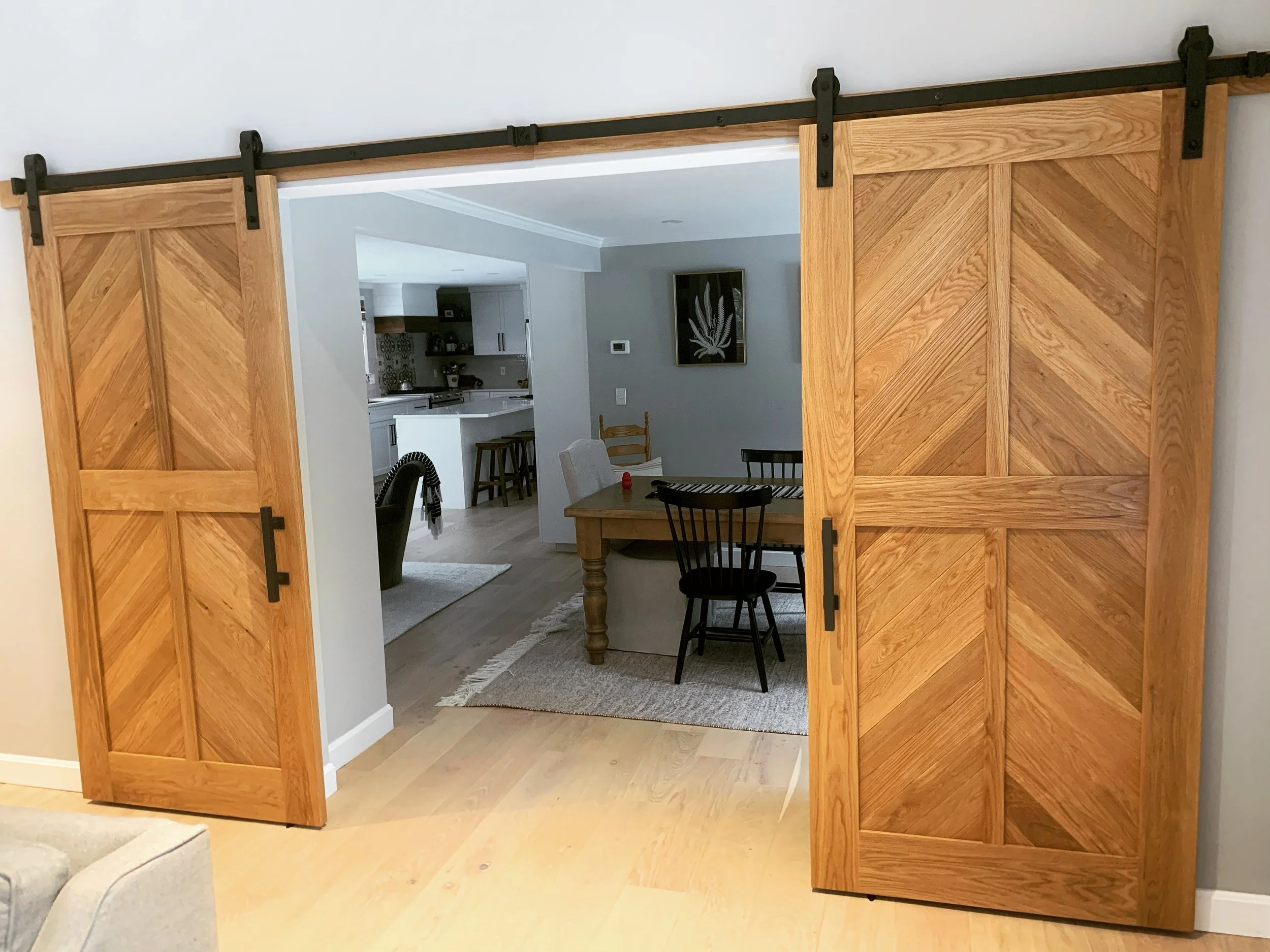 White Oak Chevron Barn Doors
